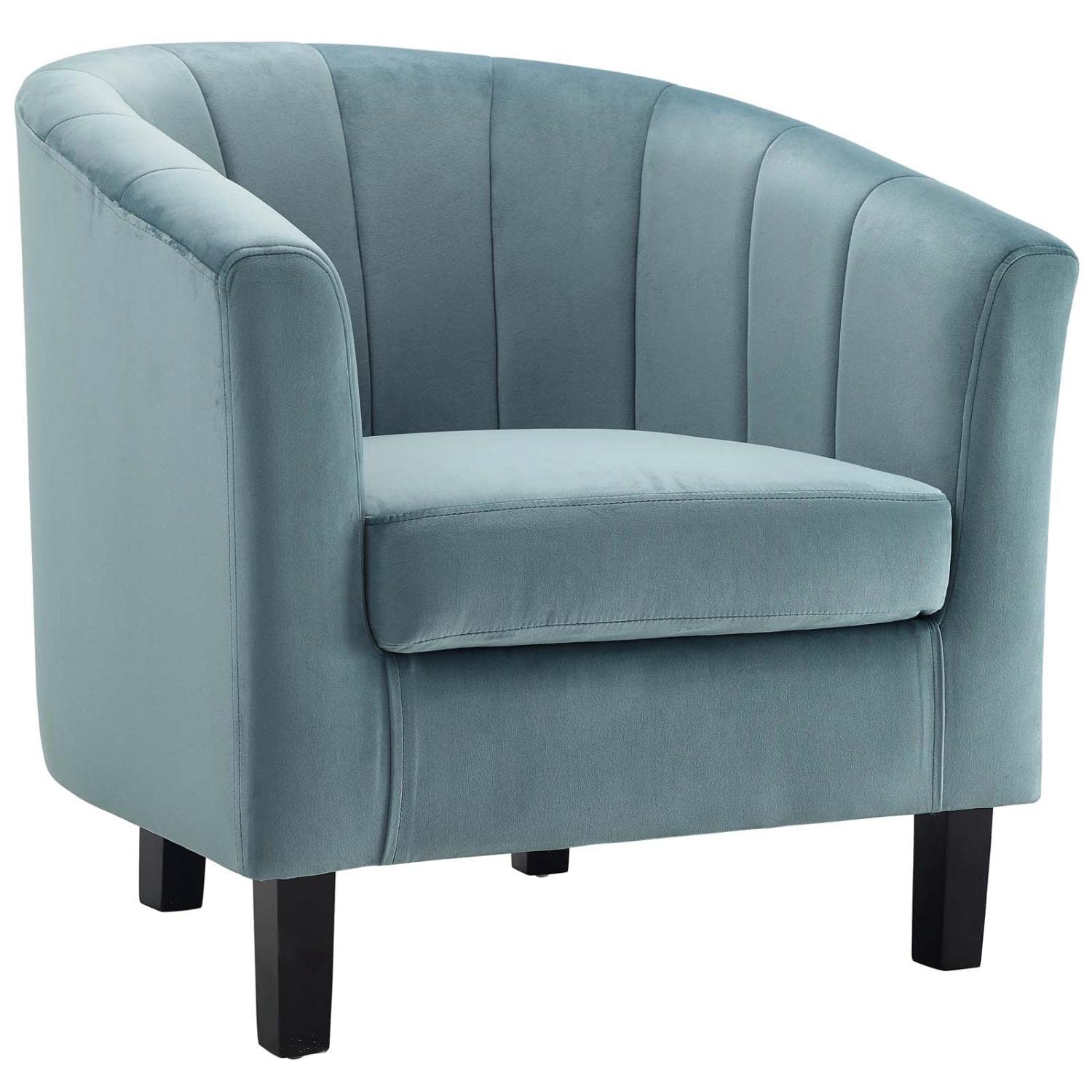 Modway Prospect Channel Tufted Performance Velvet Armchair Set Of 2, Light Blue